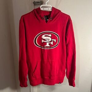 47 Brand Red Sanfranscisco 49ers Logo Hoodie